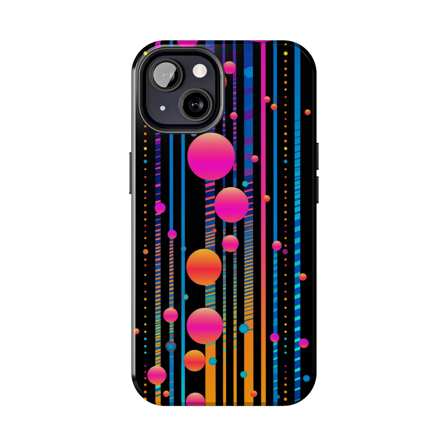 Experience a Blast from the Past: Retro Psychedelic Bubbles Tough Case for Apple iPhone Models