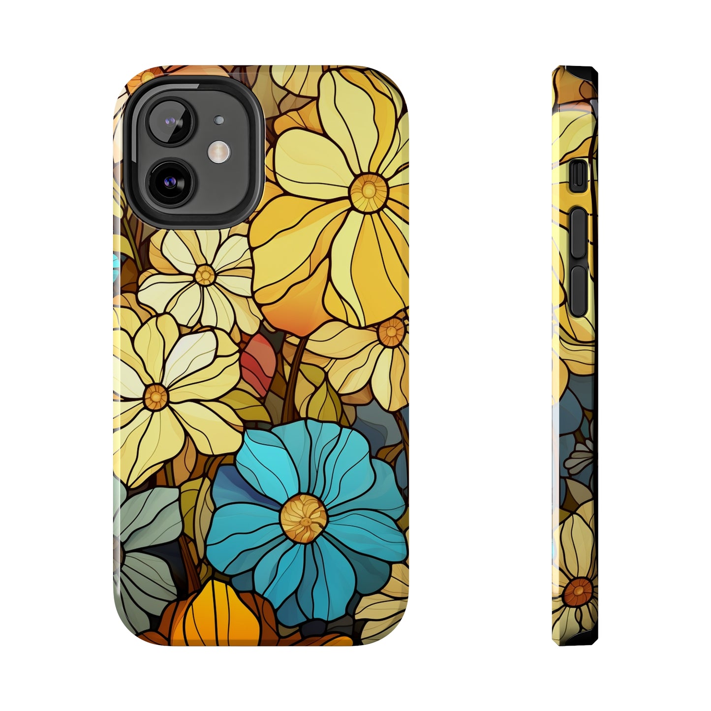 Kaleidoscopic Elegance: Stained Glass Vintage Floral iPhone Case – Timeless Beauty Illuminated