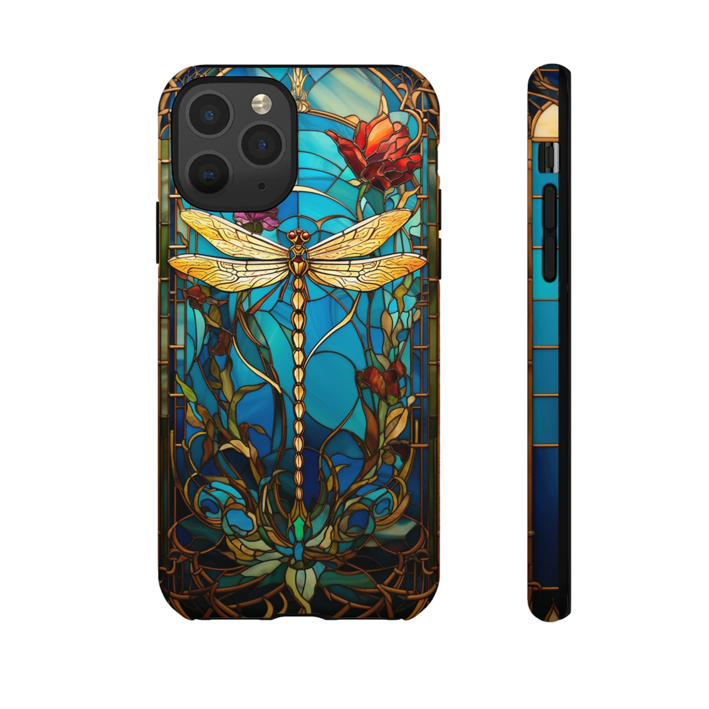 Vintage Art Nouveau Stained Glass Dragonfly Phone Case