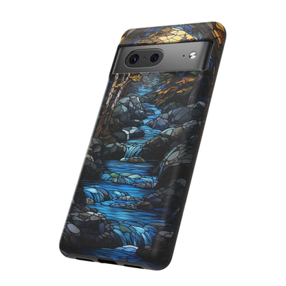 Stained Glass Stone Bridge and River Art Phone Case