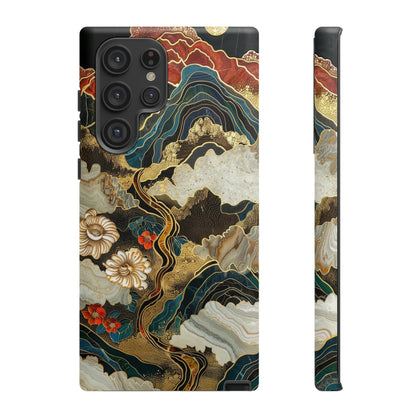 Chiyogami Stained Glass Floral Mountain Phone Case