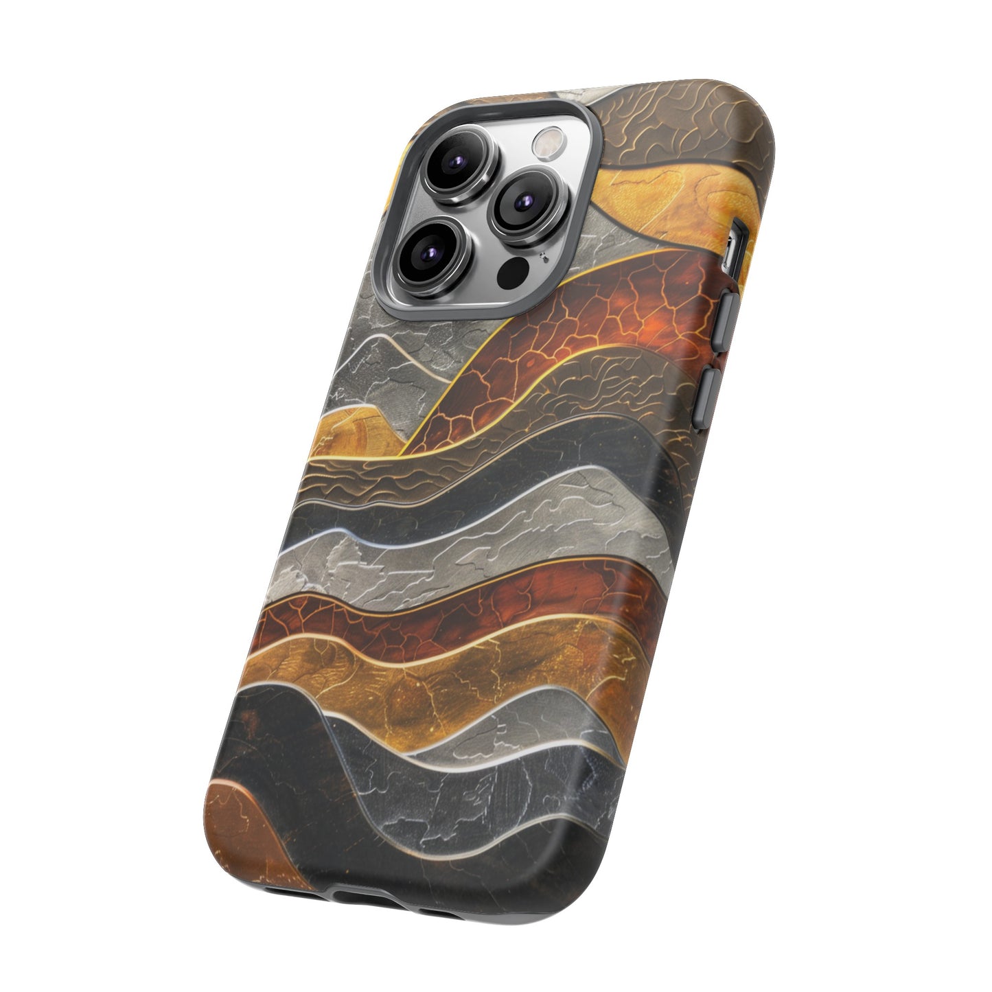 Abstract Gold and Silver Mountain Design Phone Case