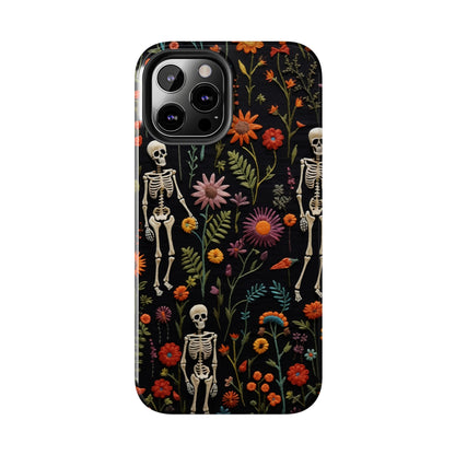 Skeletons in the garden Halloween Embroidery Phone Case