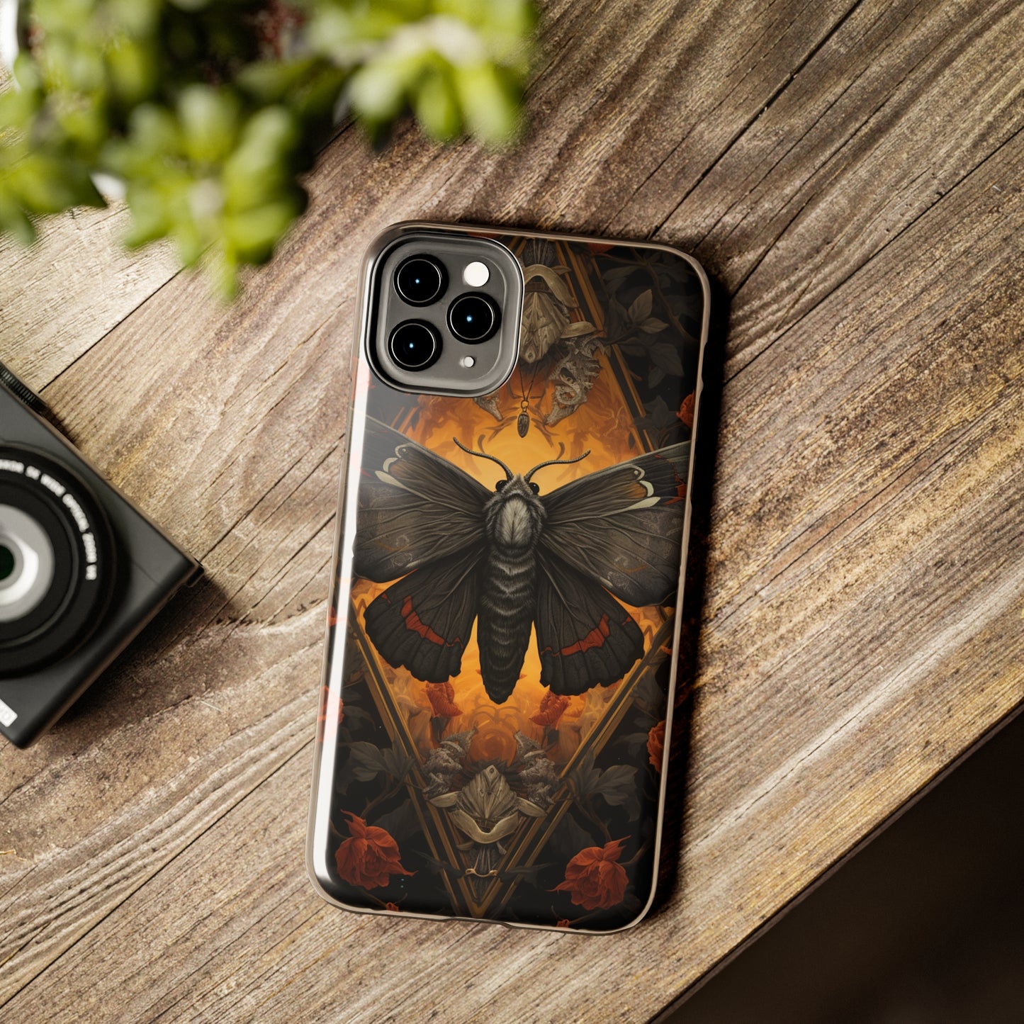 iPhone Case | Lost in Thought: Dark Academia Moth iPhone Tough Case