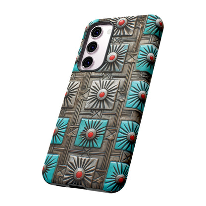 Vintage Navajo Native American Turquoise Concho Phone Case for iPhone 15, 14, 13, 12, 11 Pro Max, 14 Plus, iPhone XS Max, iPhone XR, iPhone 7, 8, 14, 15 Plus, SE