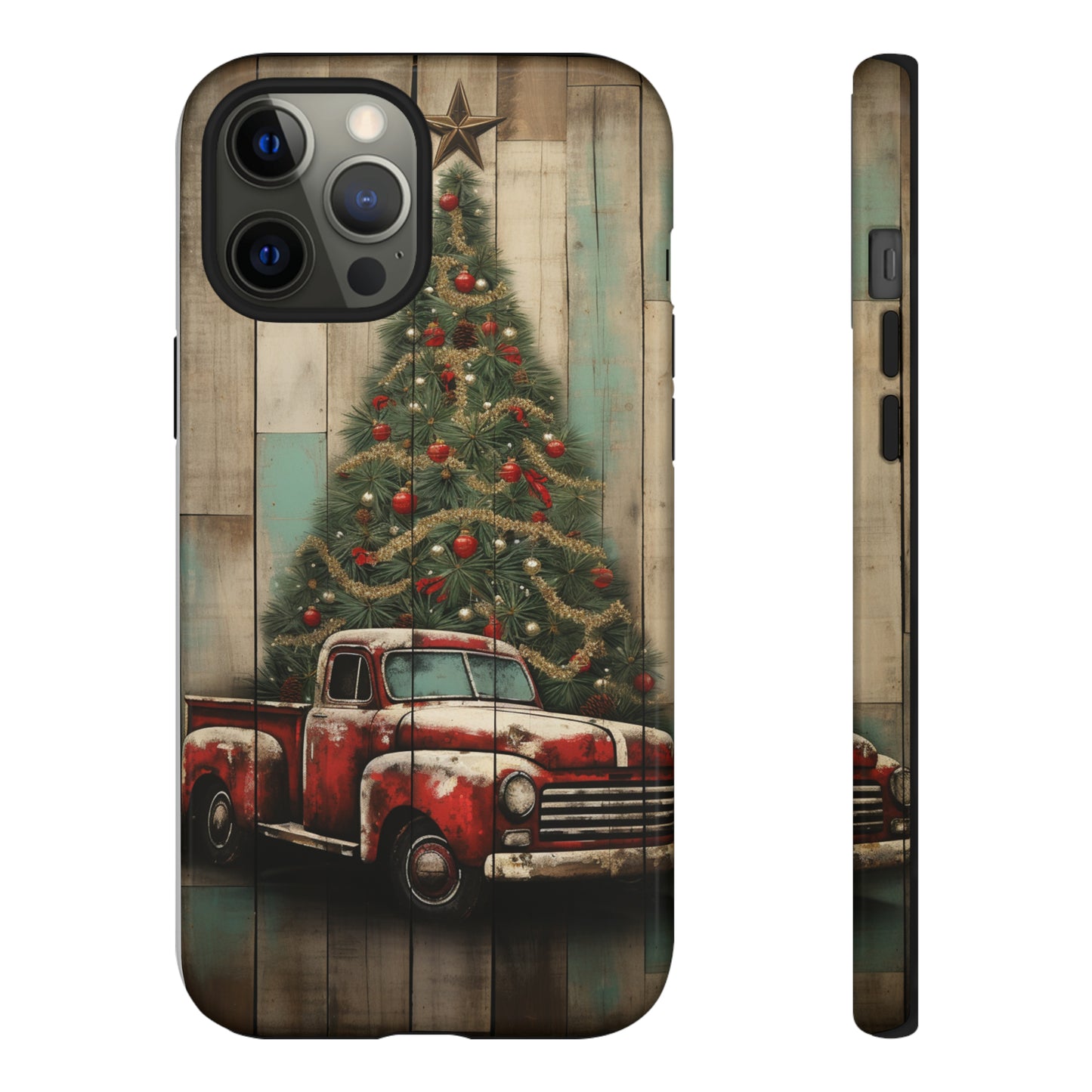 Classic Red Pickup Truck Christmas Phone Case