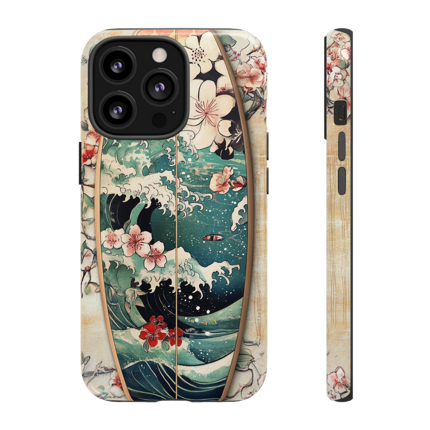 Vintage Tropical Surfboard Art Phone Case