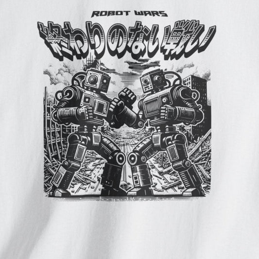 robot war vintage sci fi t shirt
