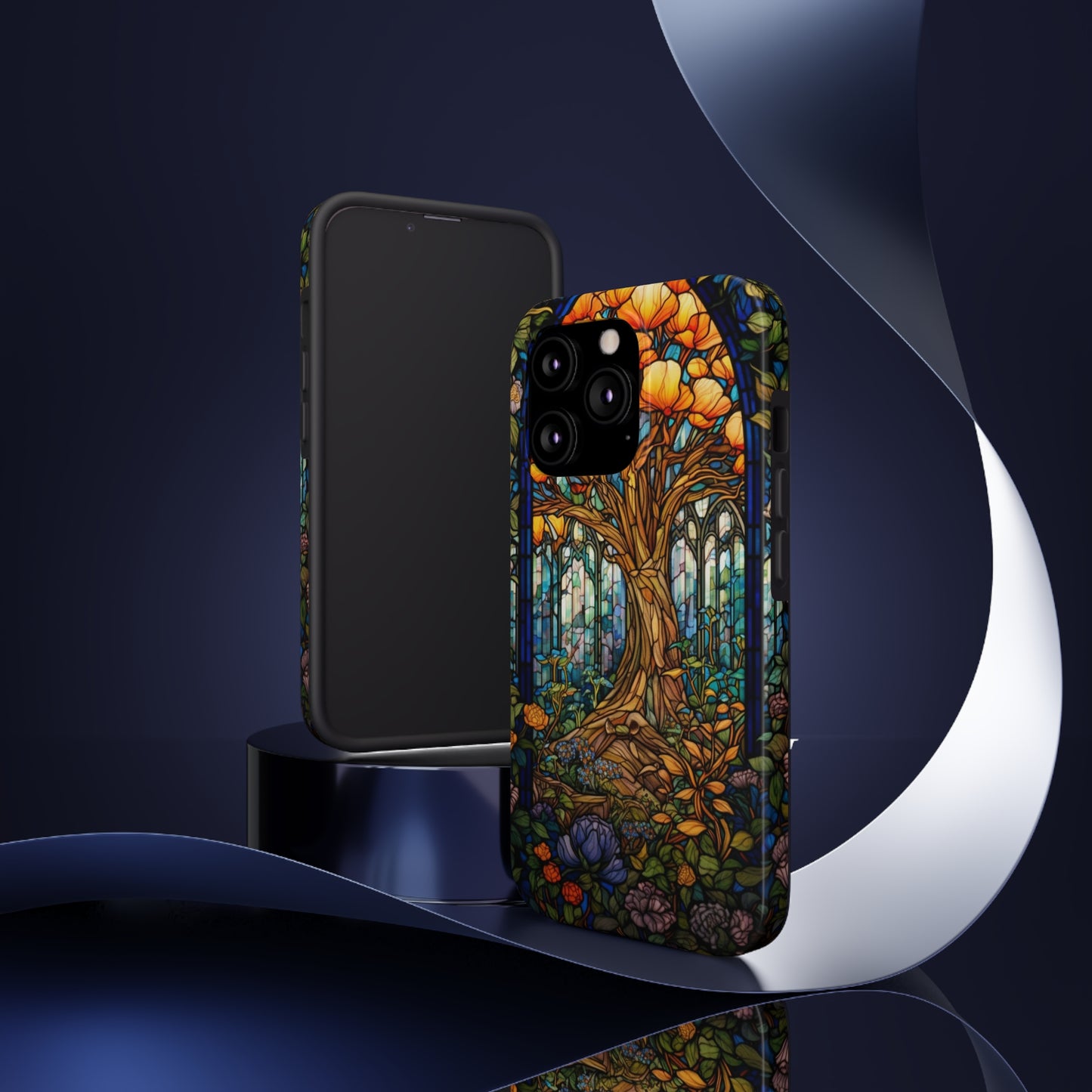 Tree of Life Stained Glass Style iPhone Tough Case | Embrace Nature's Harmony with Durable Elegance
