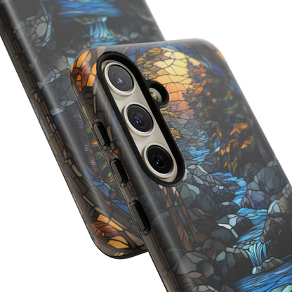 Stained Glass Stone Bridge and River Art Phone Case