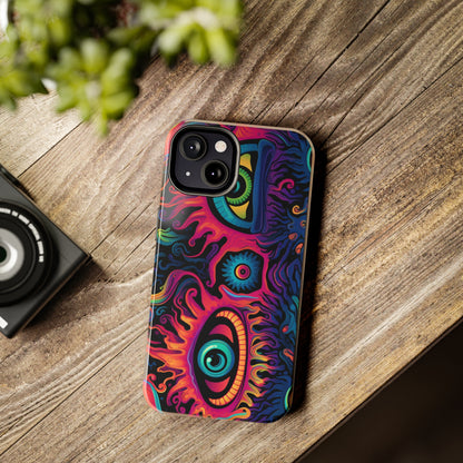 Psychedelic Art: The Eyes Upon Us iPhone Case | Embrace the Mystique of Trippy Visuals