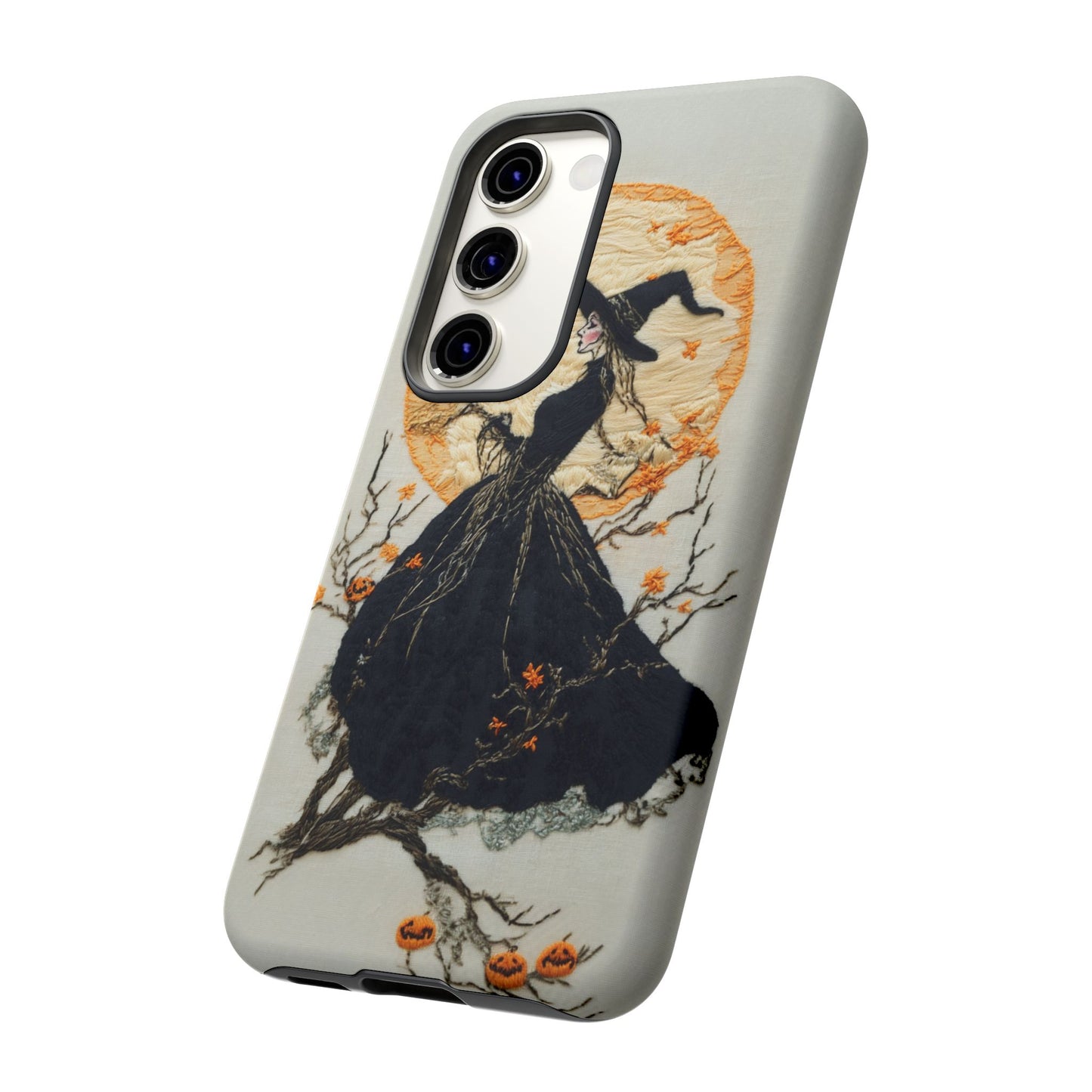 Halloween Witch Autumn iPhone Case, Embroidered Style