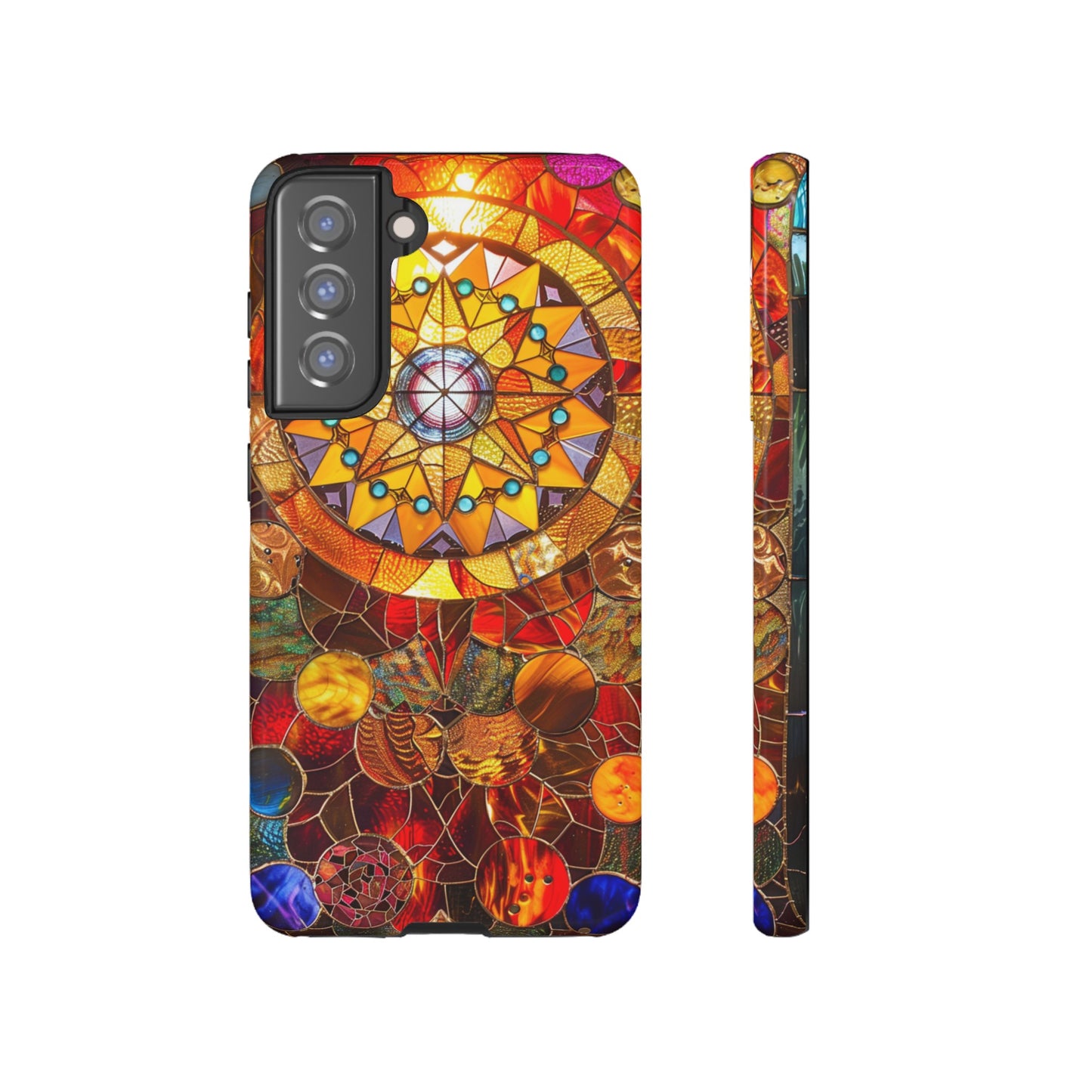 Cosmic Stained Glass Mandala Phone Case