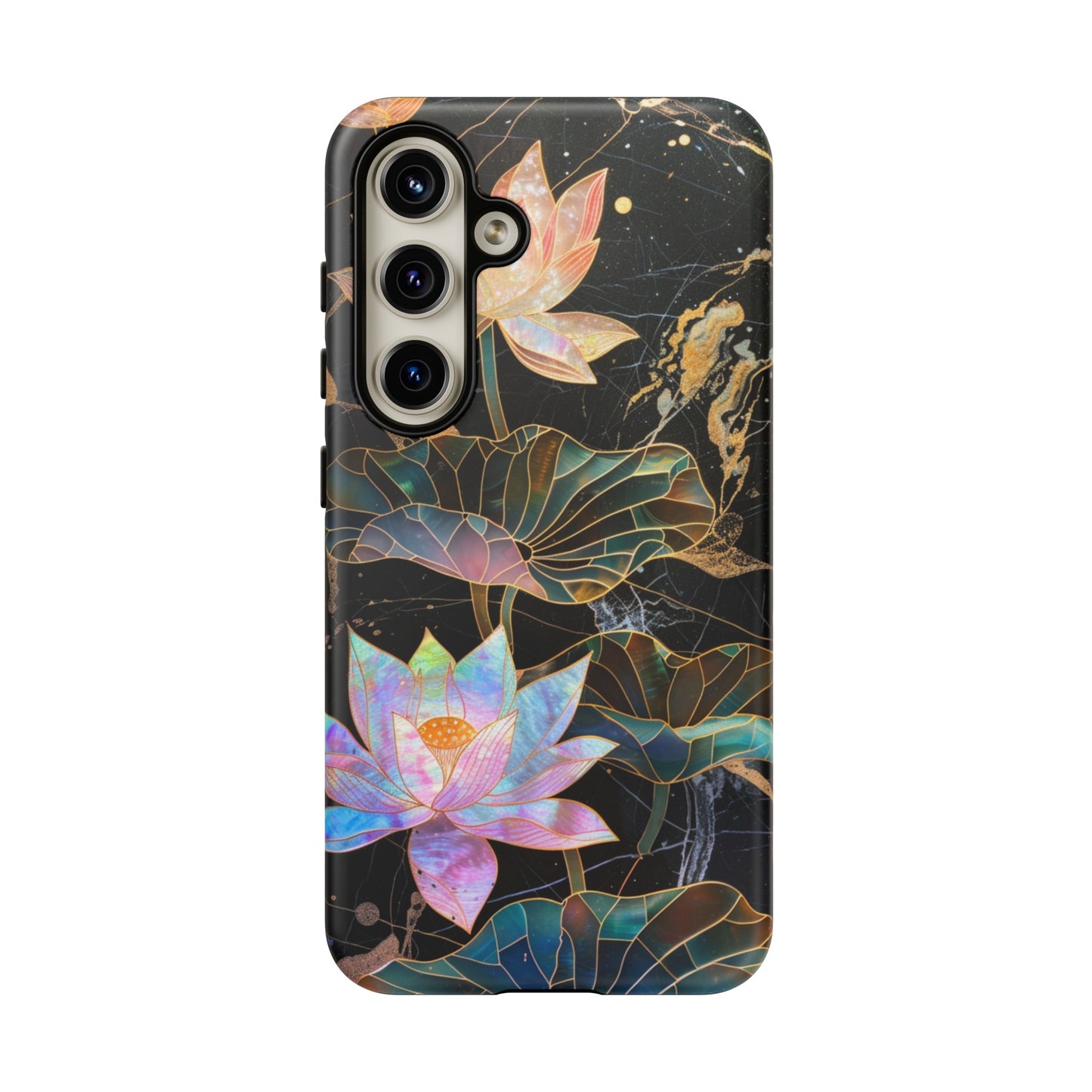 Zen Stained Glass Lotus Floral Design Phone Case