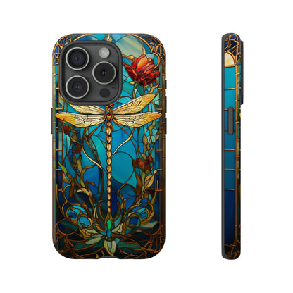 Vintage Art Nouveau Stained Glass Dragonfly Phone Case