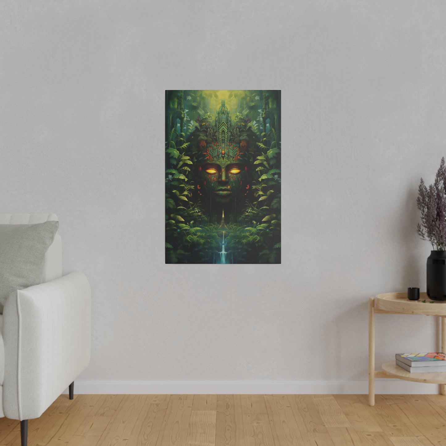 Psychedelic Art Nature Amazon Jungle Goddess Portrait | Stretched Canvas Print