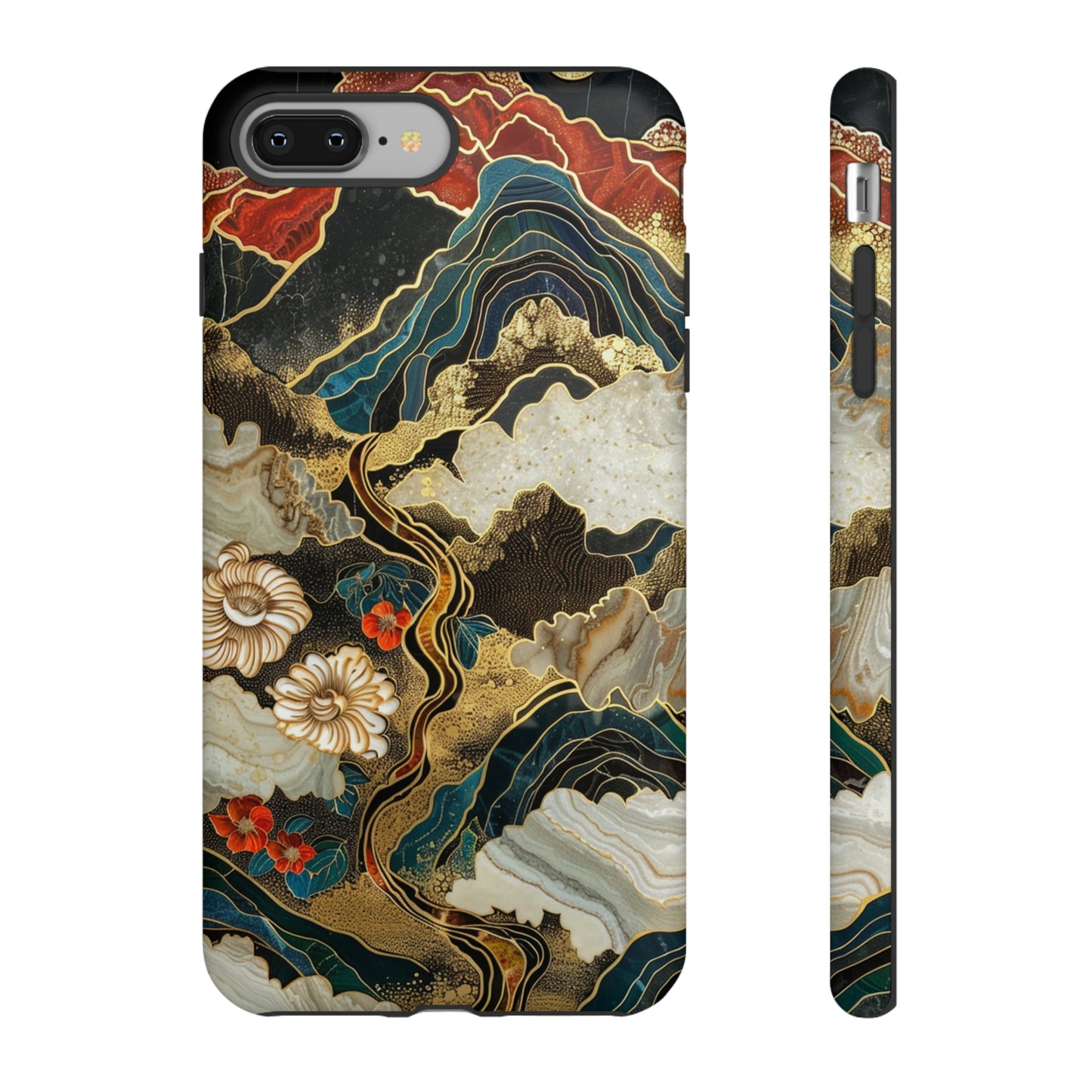 Chiyogami Stained Glass Floral Mountain Phone Case