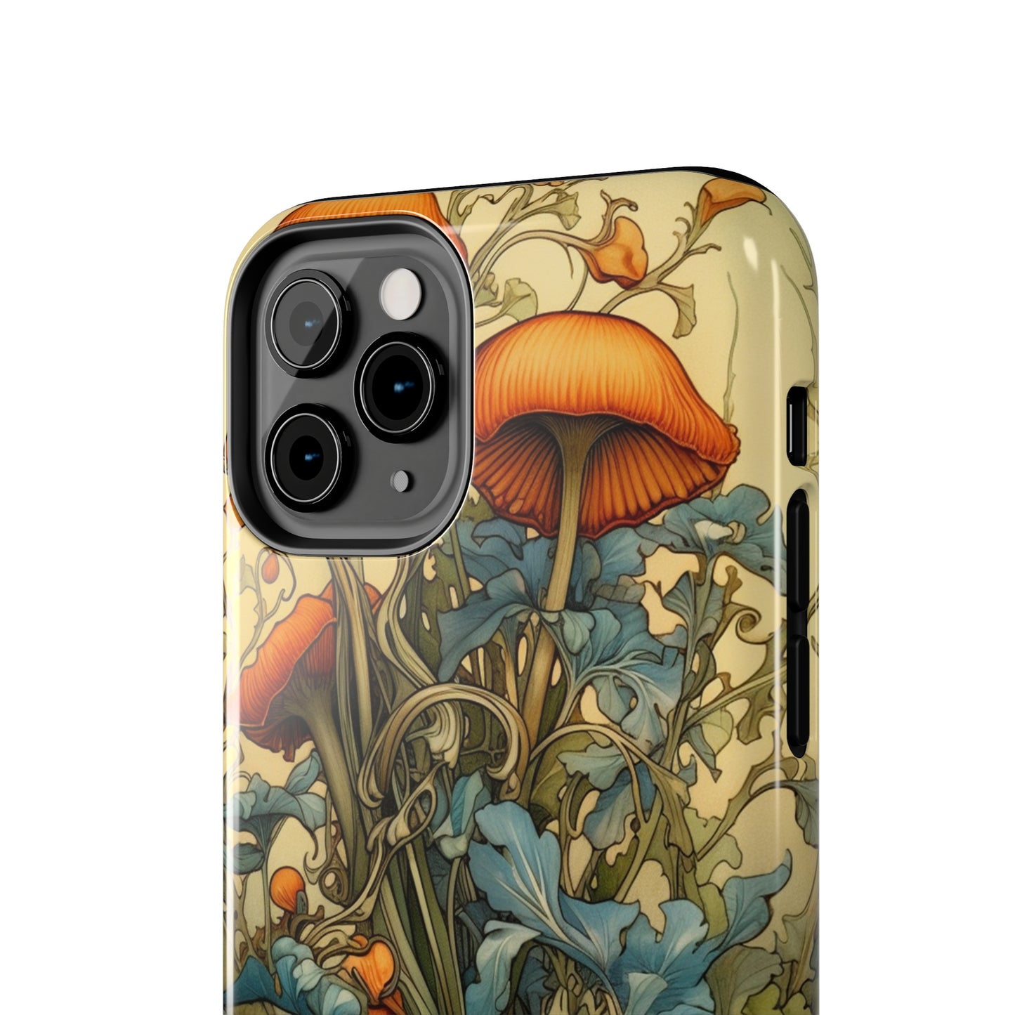 Vintage Mushroom iPhone Case Floral Aesthetic Art Nouveau Retro Phone Tough Case iPhone 14 Plus 13 12 7 8 SE Hippie Boho Style