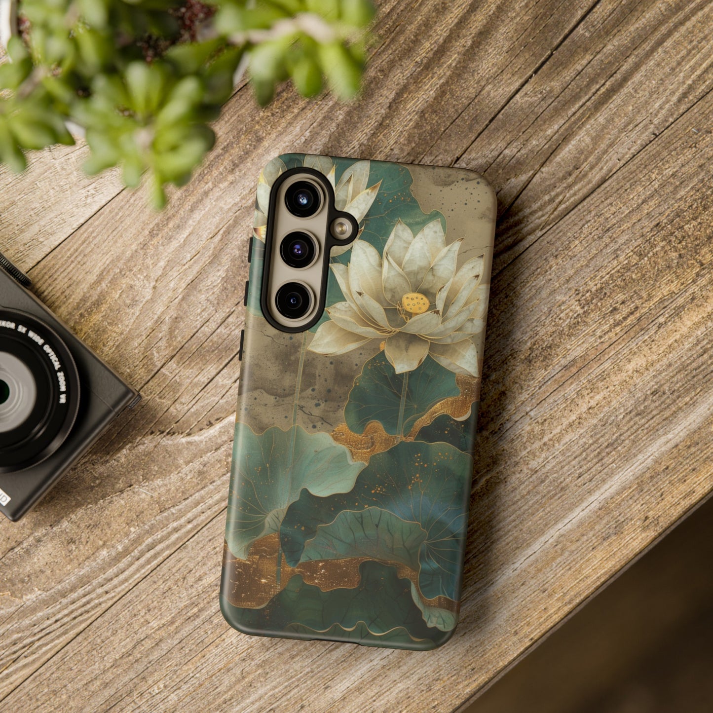 Zen Stained Glass Lotus Floral Design Phone Case