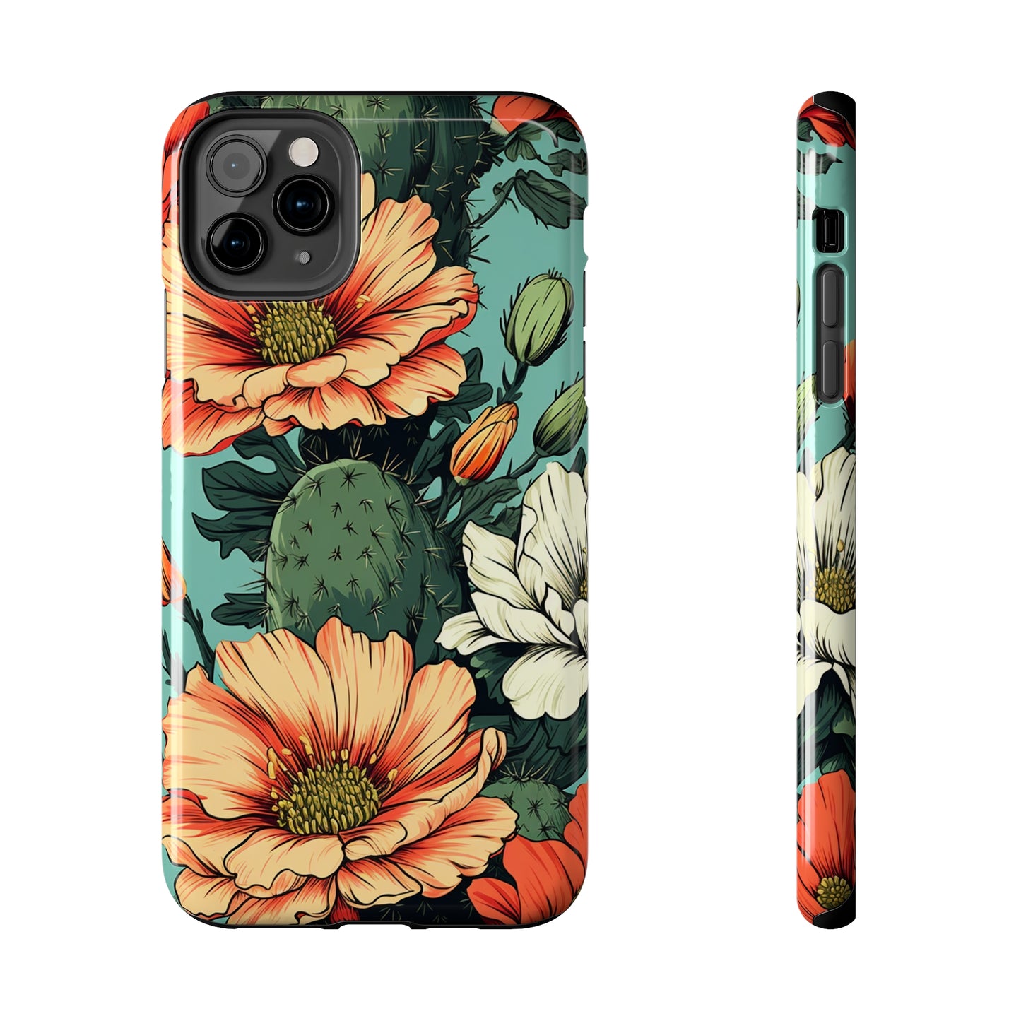 Desert Dream: Retro Vibe Cactus Tough iPhone Case