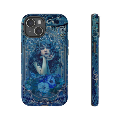 Blue Floral Art Nouveau Style Phone Case