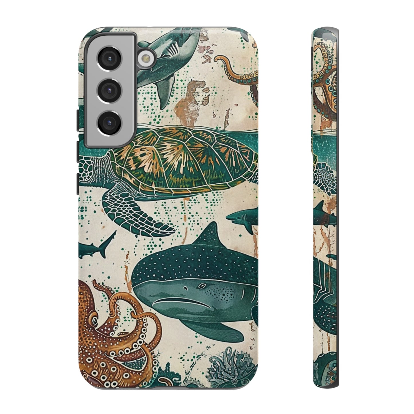 Undersea World Shark, Turtle, Manta Ray Phone Case