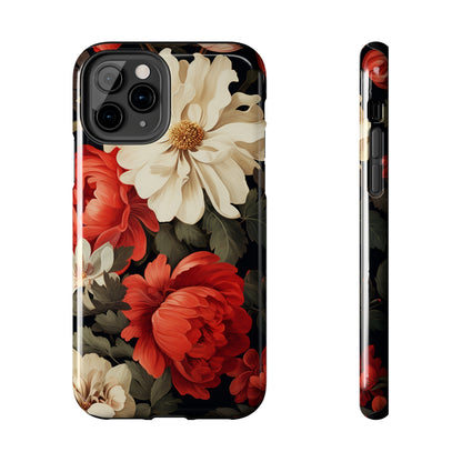 Vintage Floral Aesthetic Phone Tough Case | Antique Elegance for iPhone