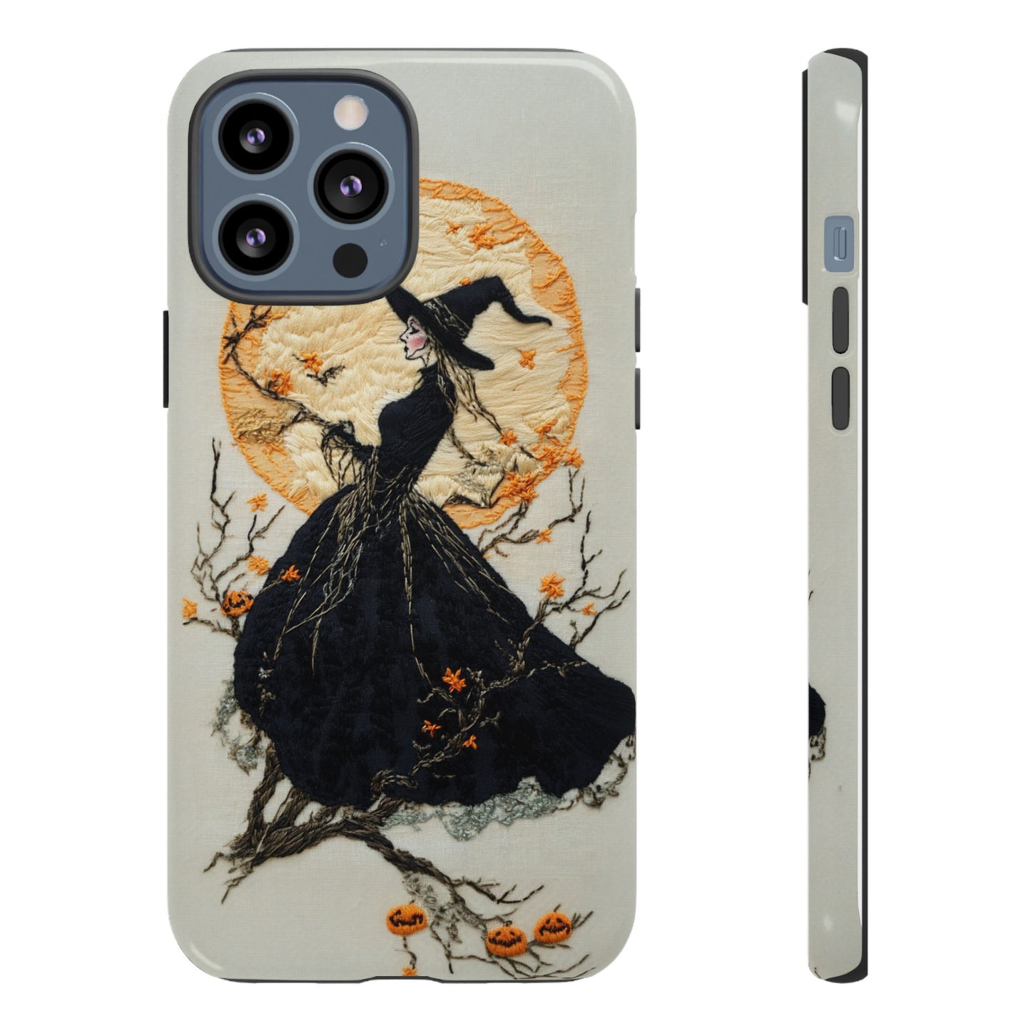 Halloween Witch Autumn iPhone Case, Embroidered Style