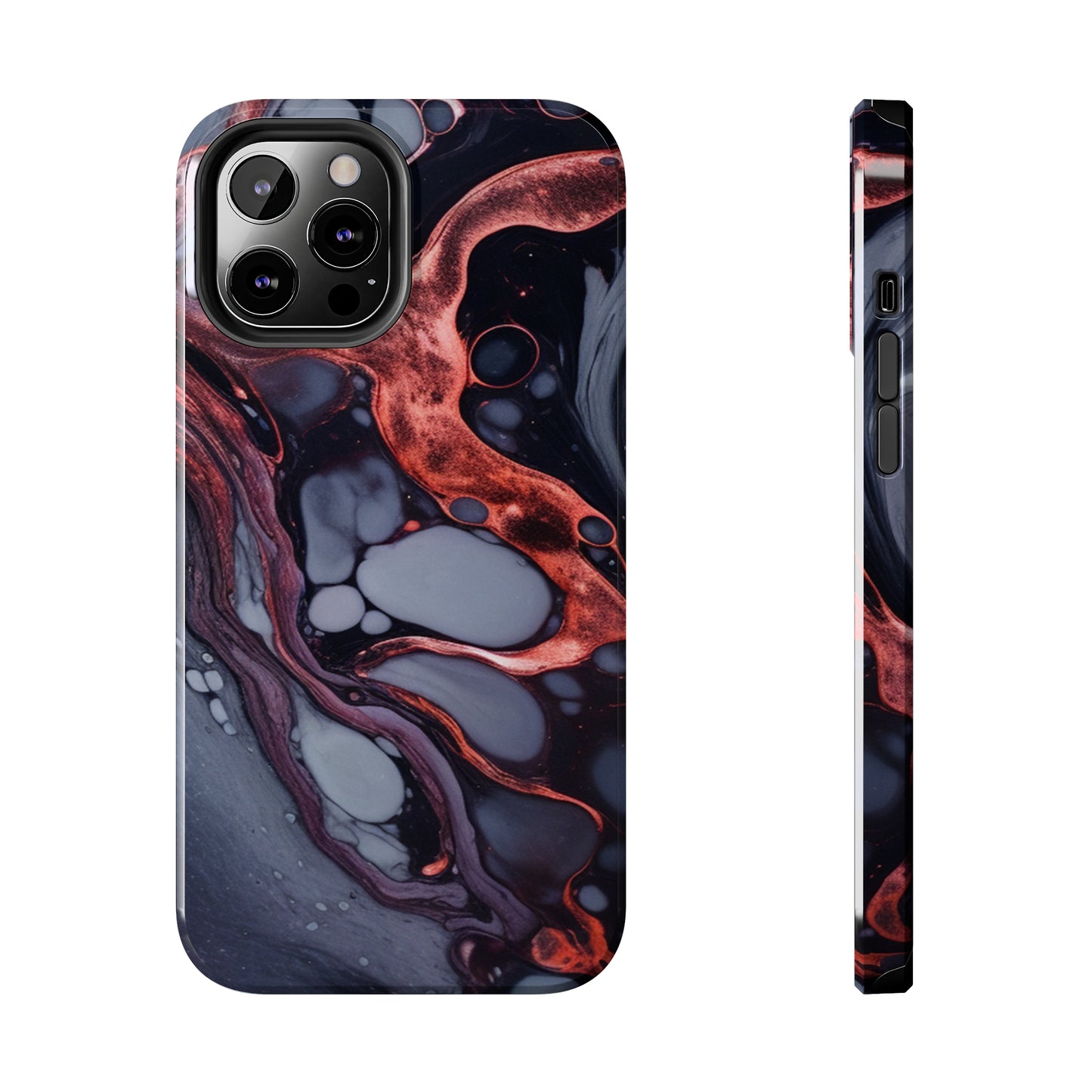 Marbled Dark Lava Flow Phone Case | Embrace the Vibrant Magma Vibes