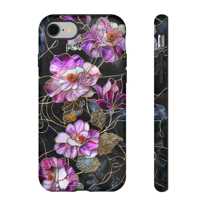 Magenta Color Floral Stained Glass Phone Case