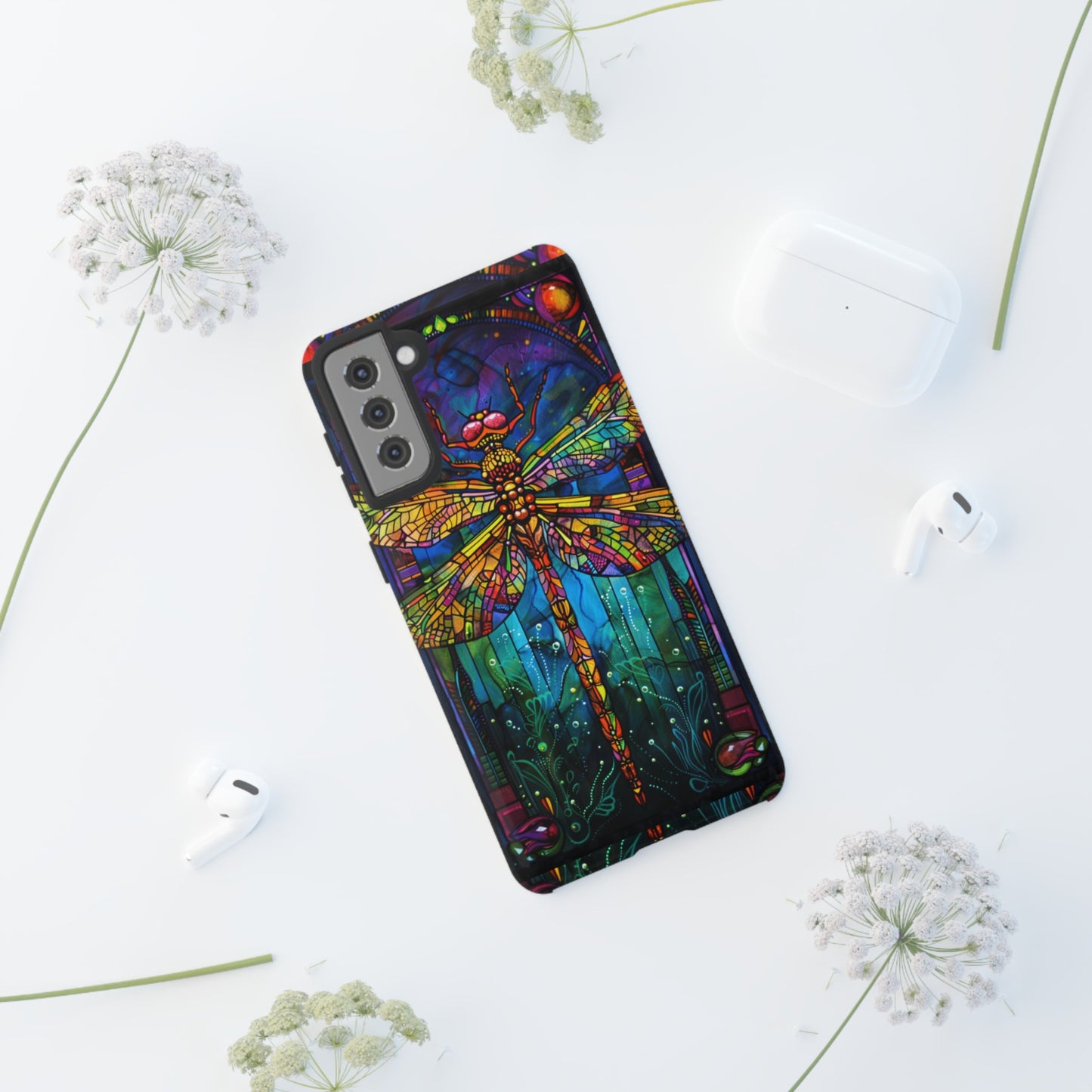 Art Deco Stained Glass Dragonfly Phone Cover