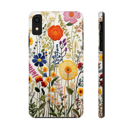 Wildflowers Floral Embroidery iPhone Case