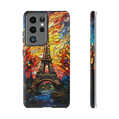 Parisian Elegance: Stained Glass Eiffel Tower | Artistic Flair iPhone Case for iPhone Models 11 through 14 Pro Max, Samsung Galaxy, and Google Pixel