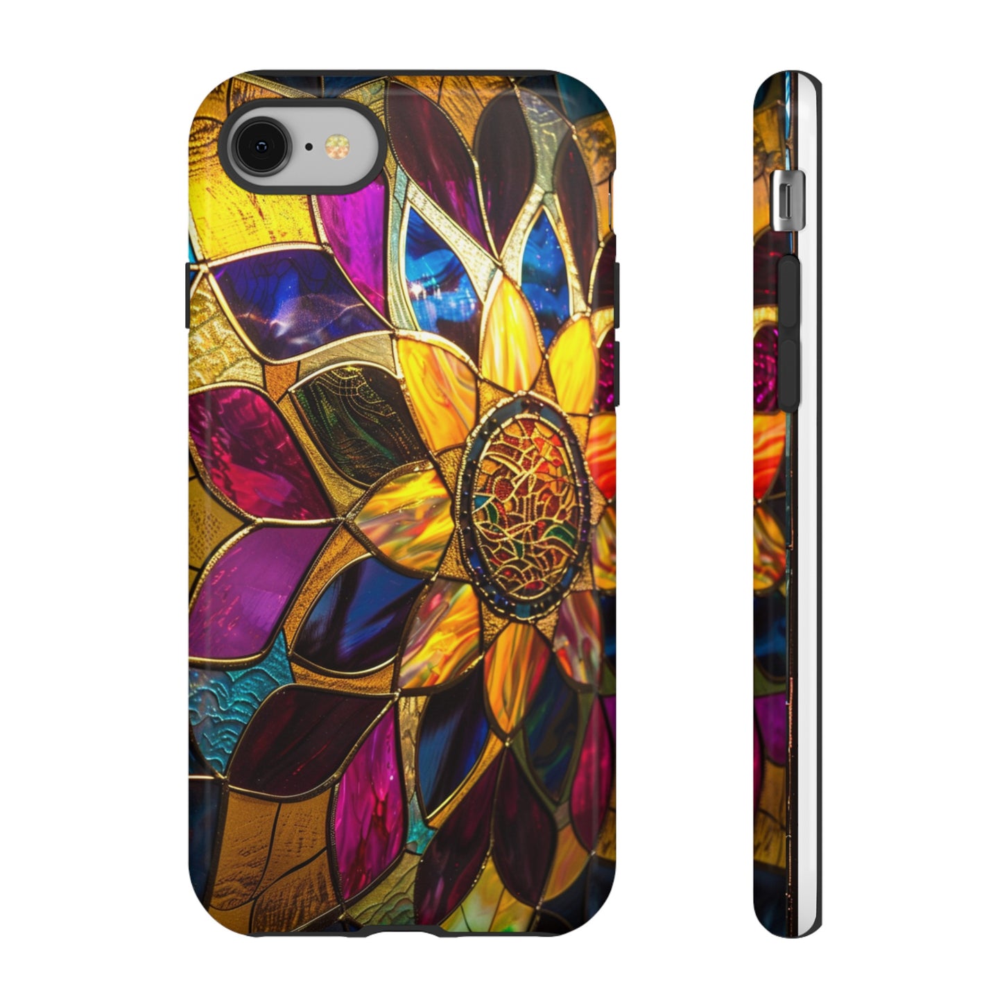 Cosmic Stained Glass Mandala Phone Case