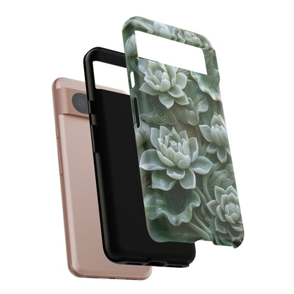 Green Jade Lotus Floral Art Phone Case