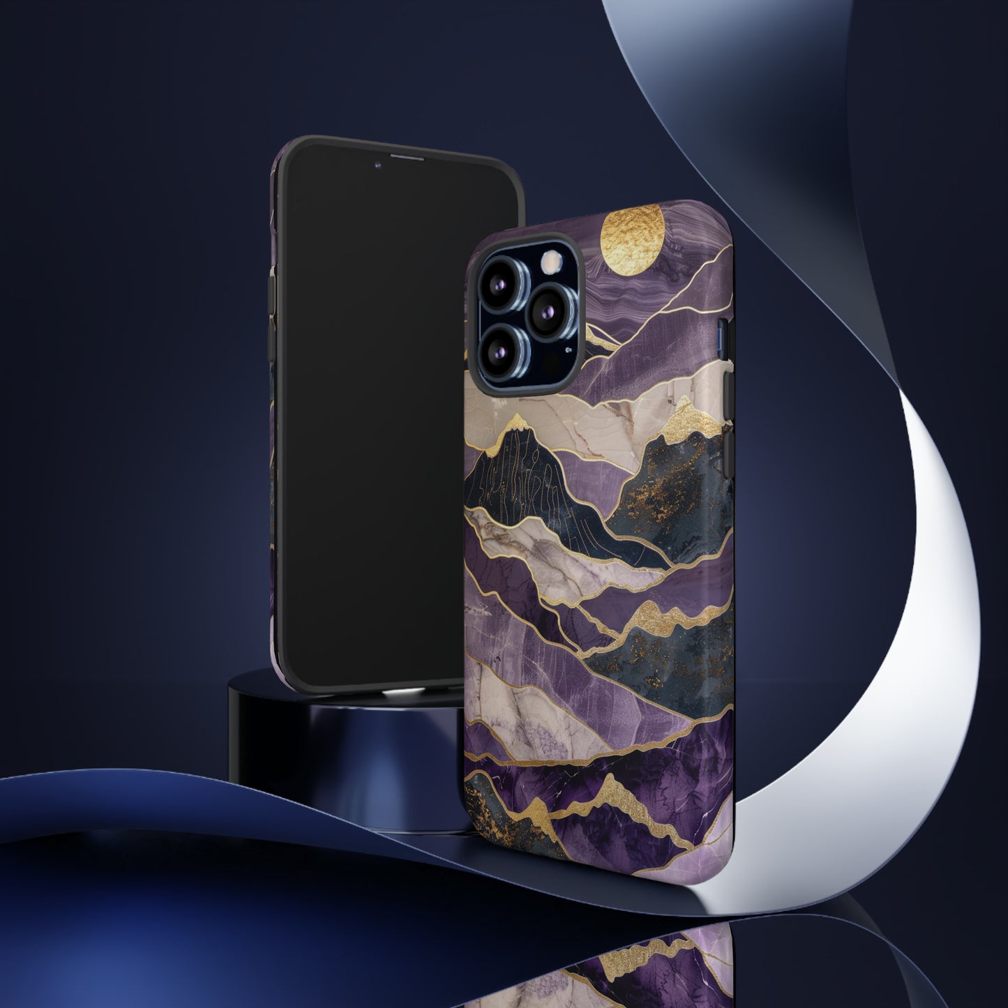 Abstract Purple Gold Mountain Phone Case