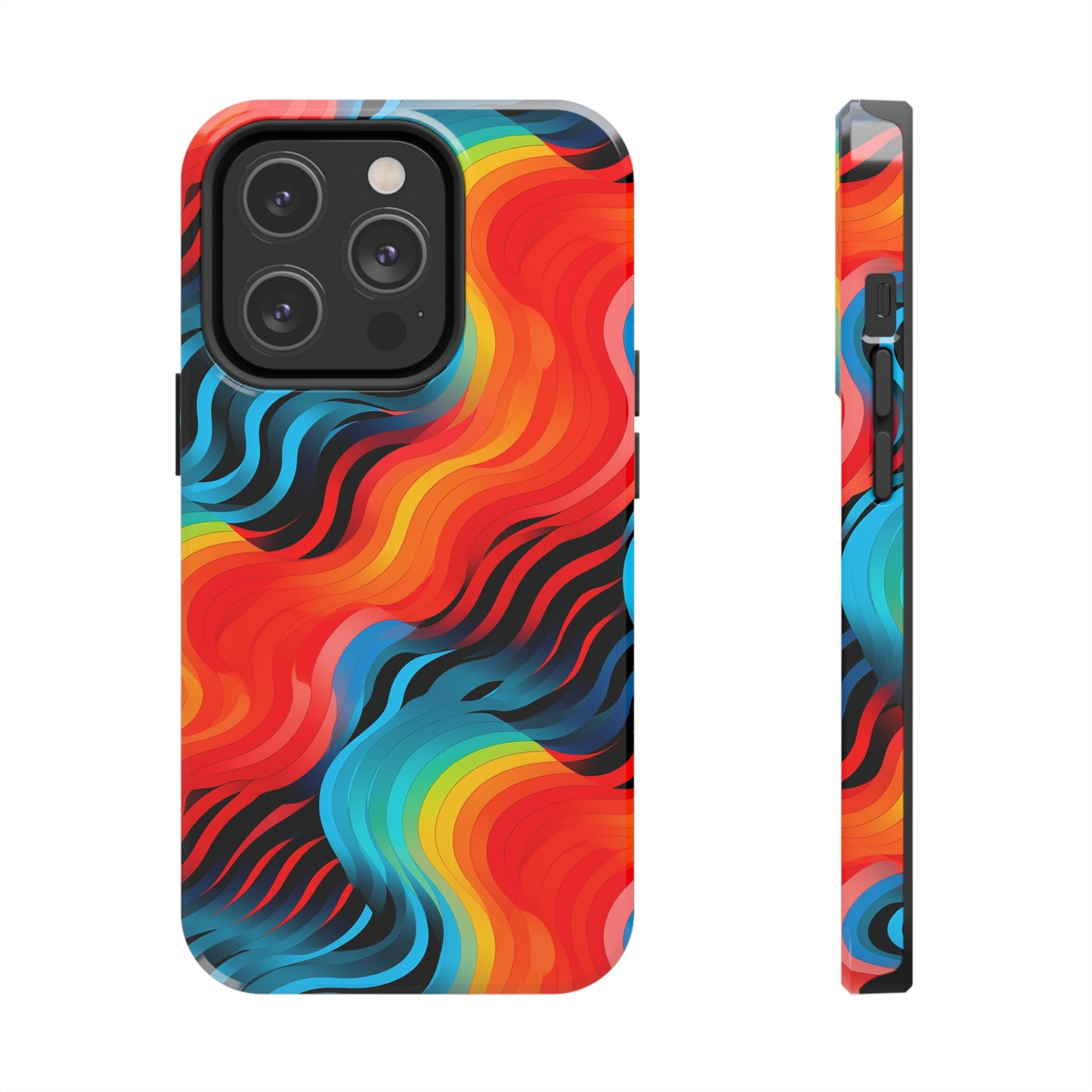 Color Splash Wave Pattern Tough iPhone Case | Embrace Vibrant Style and Reliable Protection