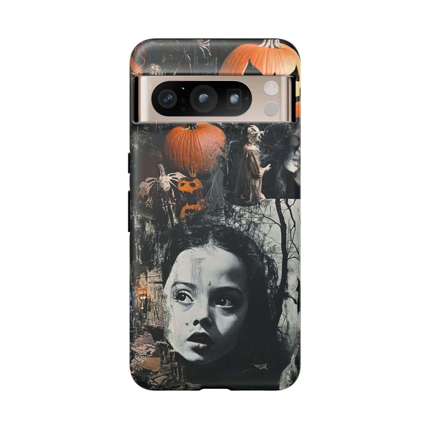 Vintage Halloween Collage Wednesday Goth Style Jackolantern Spooky Phone Cover