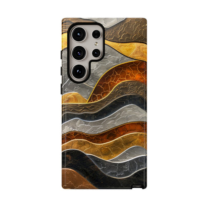 Abstract Gold and Silver Mountain Design Phone Case