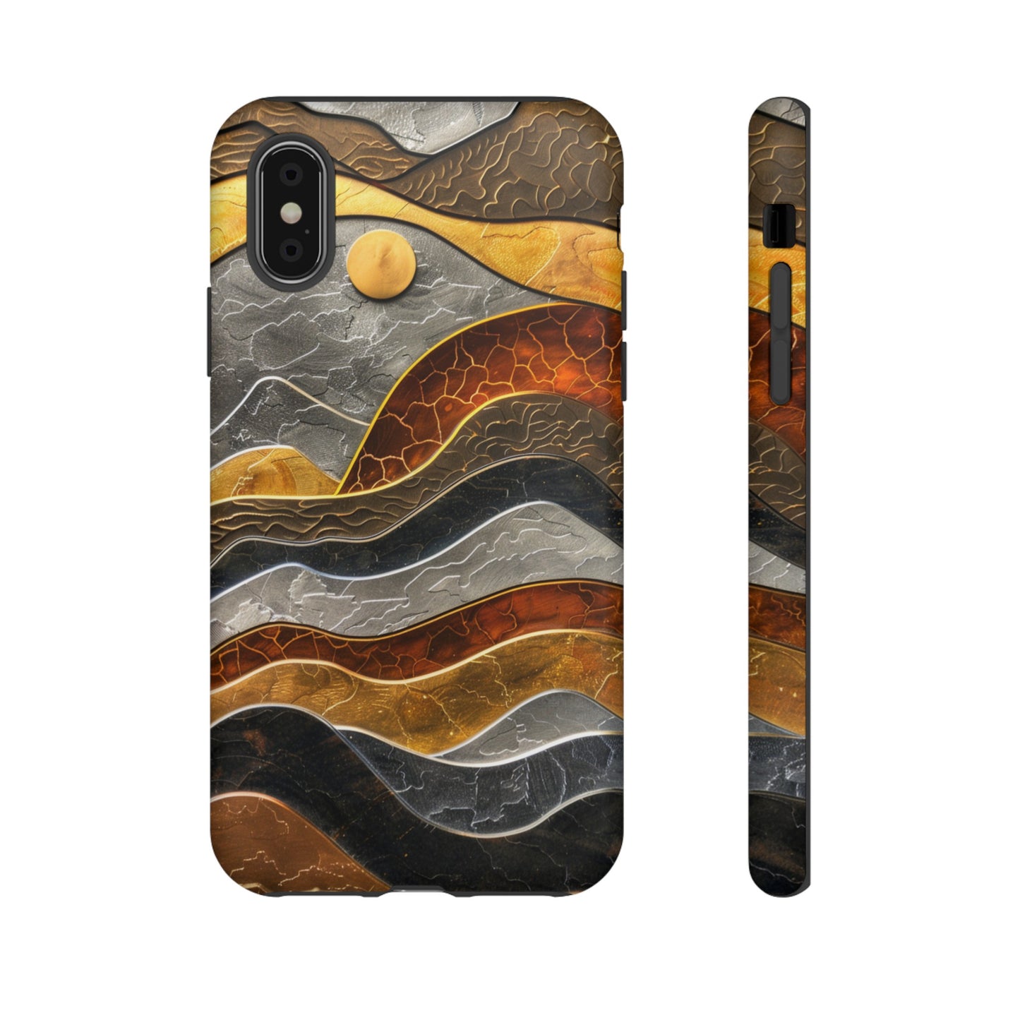 Abstract Gold and Silver Mountain Design Phone Case