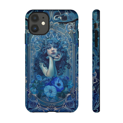 Blue Floral Art Nouveau Style Phone Case