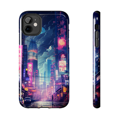 Synthwave Japanese Cyberpunk Night City iPhone Case