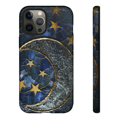 Moon Stars Stained Glass Starry Night Phone Case