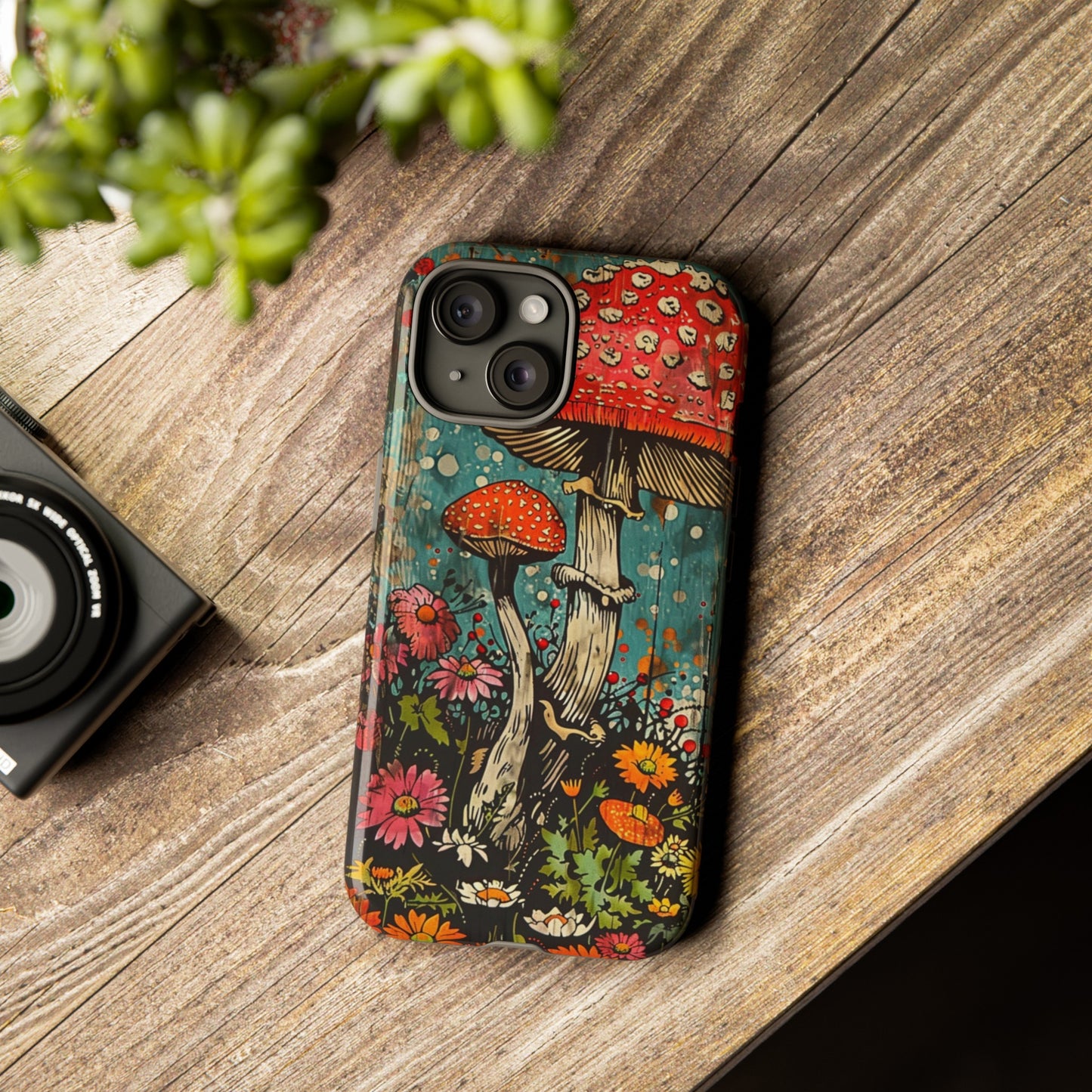 Trippy Magic Mushroom Retro Art Phone Case