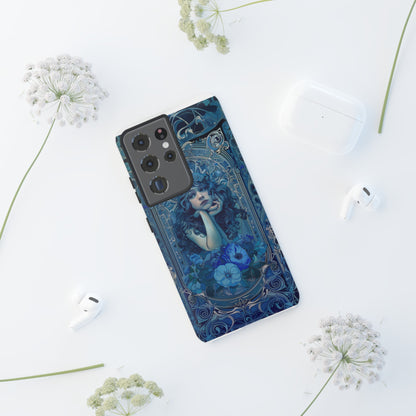 Blue Floral Art Nouveau Style Phone Case