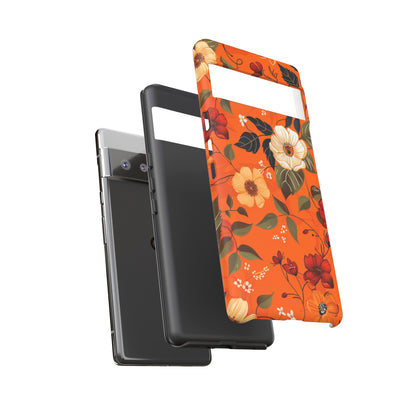 Orange Floral Phone Tough Case