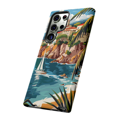 Midcentury French Riviera Sailboat Painting Phone Case