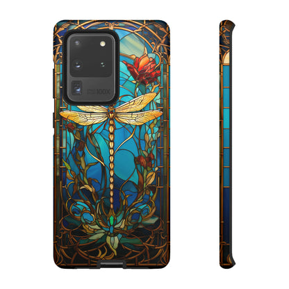 Vintage Art Nouveau Stained Glass Dragonfly Phone Case