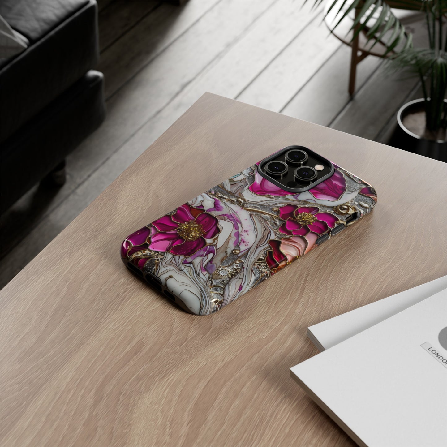 Stained Glass Magenta Floral Paisley Explosion Phone Case