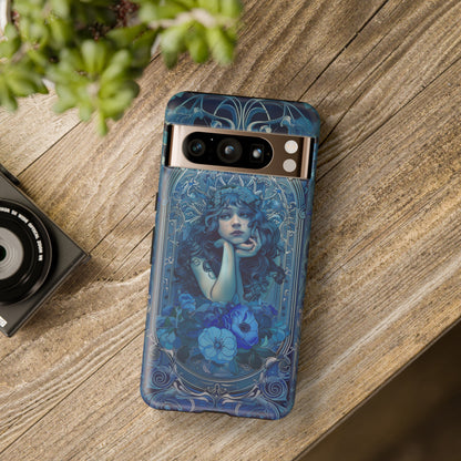 Blue Floral Art Nouveau Style Phone Case